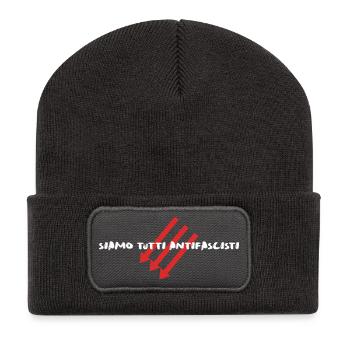 Siamo Tutti Antifascisti | Déclaration politique - Beanie recyclé à patch - charbon - Devant