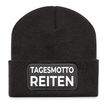 Reiten - Recycelte Patch Beanie - Dunkelgrau - Vorne