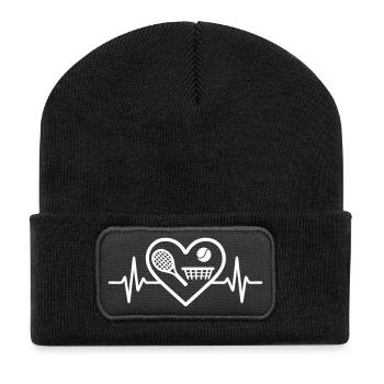 Tennis Heart Racket Ball Net - Recycled Patch Beanie - black - Front