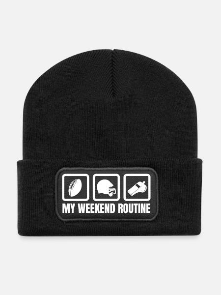 Mein Football Wochenend-Rhythmus - Recycelte Patch Beanie - Schwarz