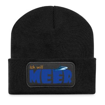 Je veux la mer - Beanie recyclé à patch - noir - Devant