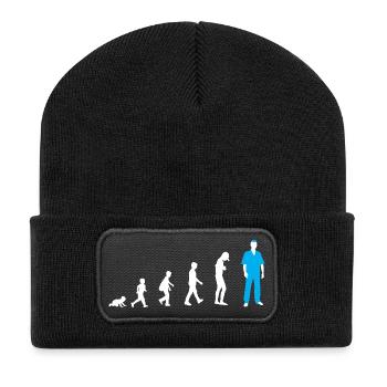 Entwicklung vom Baby zum Krankenpfleger - Recycelte Patch Beanie - Schwarz - Vorne