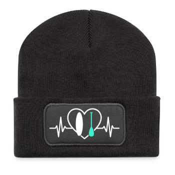 Paddle SUP Heart Surf Ocean Wave - Recycled Patch Beanie - dark grey - Front
