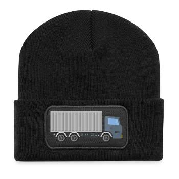 Camion de livraison - Beanie recyclé à patch - noir - Devant