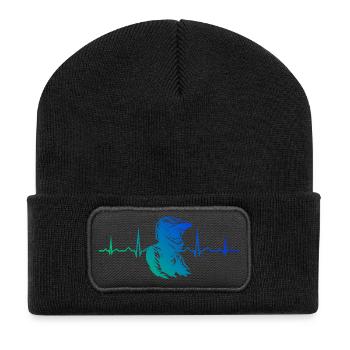 Motif emblématique du motocross - Beanie recyclé à patch - noir - Devant