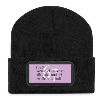 GenZ - six seven - Everyone is there - Recycled Patch Beanie - black - Front