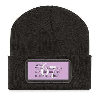 GenZ - six sept - Tout le monde est là - Beanie recyclé à patch - charbon - Devant