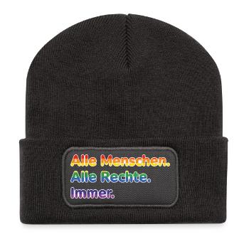 All people. All rights reserved. Always. – Pride Stateme - Recycled Patch Beanie - dark grey - Front