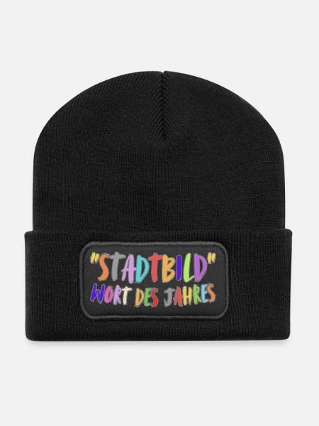 Stadtbild Wort des Jahres - Recycelte Patch Beanie - Schwarz