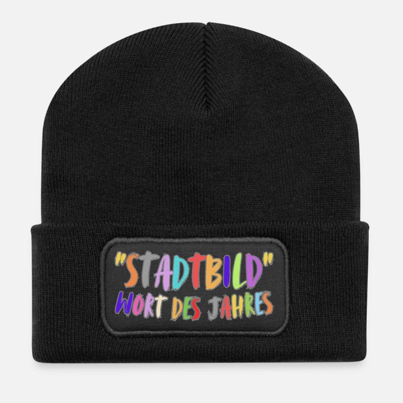 Stadtbild Wort des Jahres - Recycelte Patch Beanie - Schwarz