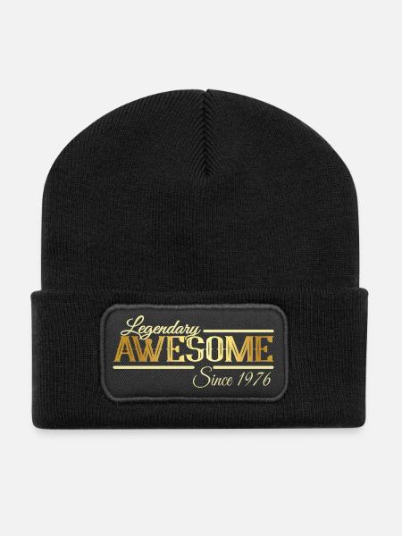 Legendärer 50 Geburtstag Jahrgang 1976 Vintage - Recycelte Patch Beanie - Schwarz