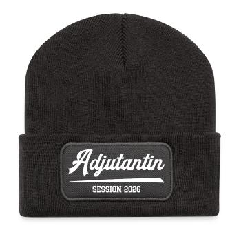 Adjutantin 2026 Karneval Prinzenführerin Kostüm  - Recycelte Patch Beanie - Dunkelgrau - Vorne