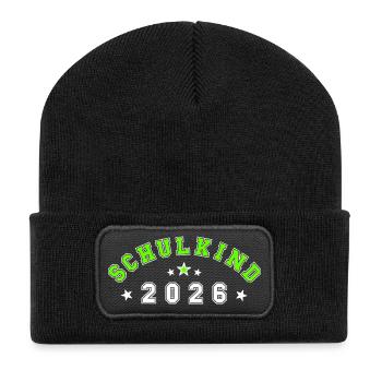 Schulkind 2026 - Recycelte Patch Beanie - Schwarz - Vorne