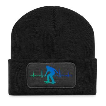 skater Power Skateboarding Design - Recycled Patch Beanie - black - Front