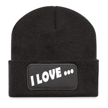 J’ADORE ... - Beanie recyclé à patch - charbon - Devant