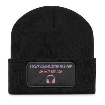 Je n’écoute pas toujours la Kpop. Oh attends, si, je le fais - Beanie recyclé à patch - noir - Devant