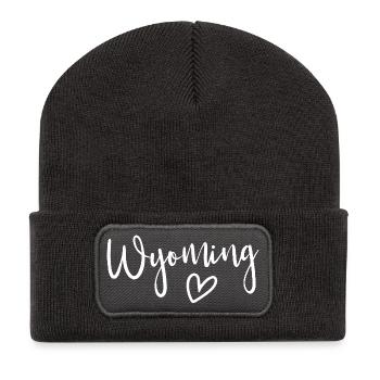 Cœur du Wyoming Amour des Femmes, Wyoming - Beanie recyclé à patch - charbon - Devant