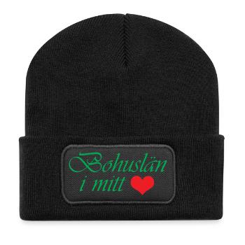 Bohuslän in meinem Herzen - Recycelte Patch Beanie - Schwarz - Vorne
