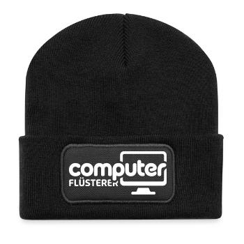 Computer Whisperer Monitor Illustration - Recycled Patch Beanie - black - Front
