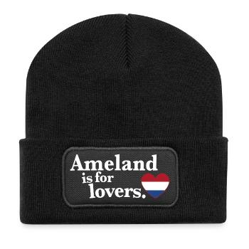 Ameland Lovers - NL II - Recycelte Patch Beanie - Schwarz - Vorne
