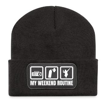 Breakdancer Wochenende - Recycelte Patch Beanie - Dunkelgrau - Vorne