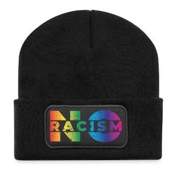 No Racism - Recycelte Patch Beanie - Schwarz - Vorne