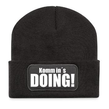 Komm in´s DOING! - Recycelte Patch Beanie - Dunkelgrau - Vorne