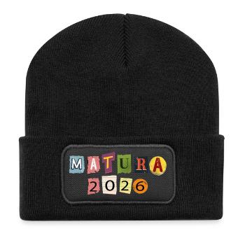 Matura 2026  - Recycelte Patch Beanie - Schwarz - Vorne