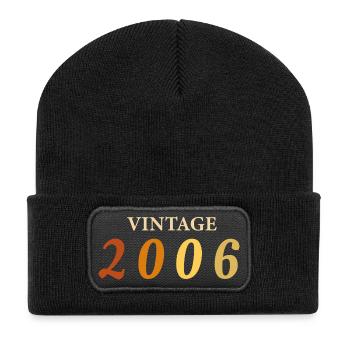 20-jährige Legende Tee, geboren 2006 - Recycelte Patch Beanie - Schwarz - Vorne