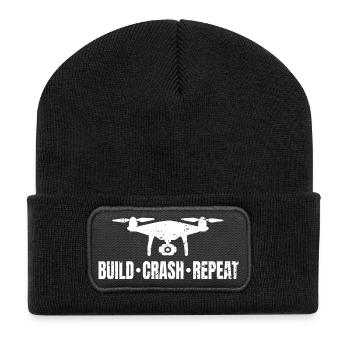 Drohne Pilot Fliegen Drohnen Drone Fpv - Recycelte Patch Beanie - Schwarz - Vorne