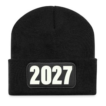 2027_zahl- - Recycled Patch Beanie - black - Front