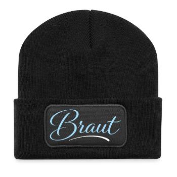 Braut - Recycelte Patch Beanie - Schwarz - Vorne