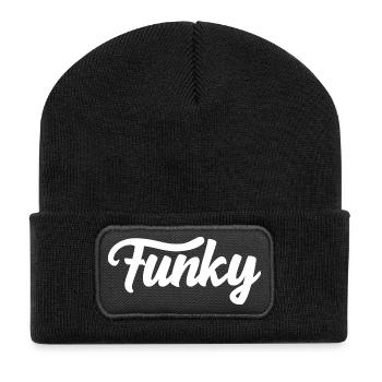 Funky music logo - Recycled Patch Beanie - black - Front