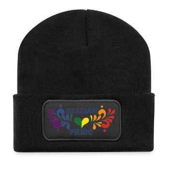 Motif de fleur de cœur de la fierté hessoise - Beanie recyclé à patch - noir - Devant