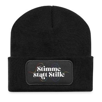Stimme Statt Stille Shirt Für Aktivisten Toleranz - Recycelte Patch Beanie - Schwarz - Vorne