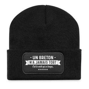 Un Breton N A Jamais Tort Cest La Verite Qui Se... - Beanie recyclé à patch - noir - Devant
