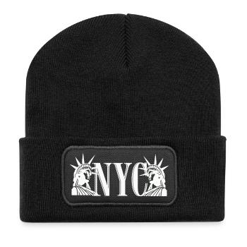 NYC Liberty Monogram Silhouette - Recycelte Patch Beanie - Schwarz - Vorne