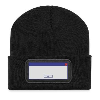 window_3colorok - Recycelte Patch Beanie - Schwarz - Vorne