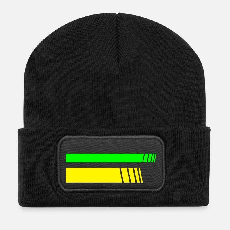 2 Stripes - Recycelte Patch Beanie - Schwarz