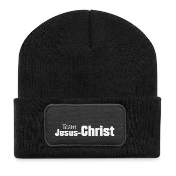 Team Jesus-Christ - Recycelte Patch Beanie - Schwarz - Vorne
