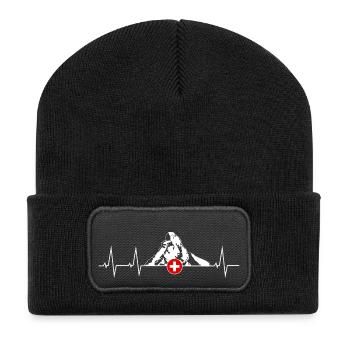 Matterhorn - mountains - Switzerland - Recycled Patch Beanie - black - Front