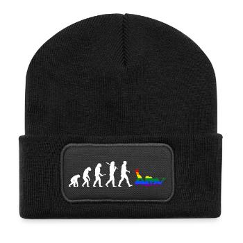 Gay Evolutio Women - EN - Recycelte Patch Beanie - Schwarz - Vorne