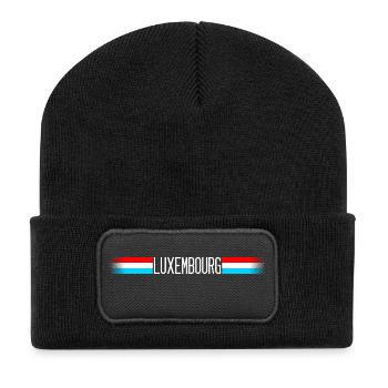 Luxembourg Drapeau / bannière 004 dessins ronds - Beanie recyclé à patch - noir - Devant