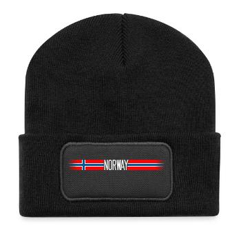 Norway Flags / Banners 004 AllroundDesigns - Recycled Patch Beanie - black - Front