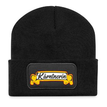 Kärntnerin Kärntner Kärnten Österreich Partnerlook - Recycelte Patch Beanie - Schwarz - Vorne