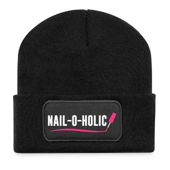 Nail o Holic - Nail Artist - Nageldesign - Nails - Recycelte Patch Beanie - Schwarz - Vorne