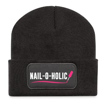 Nail o Holic - Nail Artist - Nageldesign - Nails - Recycelte Patch Beanie - Dunkelgrau - Vorne