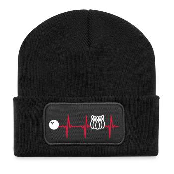 Heart beat bowling - Recycled Patch Beanie - black - Front