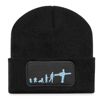Evolution Figure character played football - Recycled Patch Beanie - black - Front
