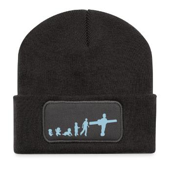 Entwicklung Abbildung Charakter spielte Fußball - Recycelte Patch Beanie - Dunkelgrau - Vorne